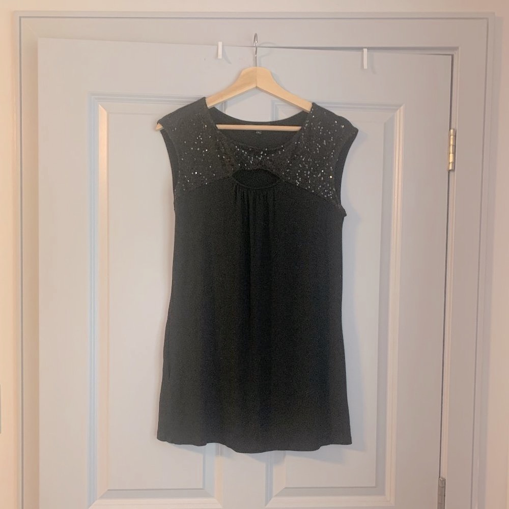 Express Sequin Top with Pockets, Women's Size S